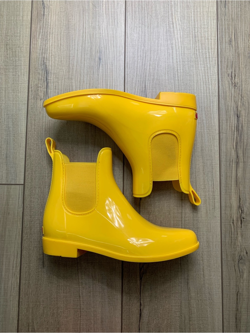 Yellow Glossy Ralph Lauren Rain Boots